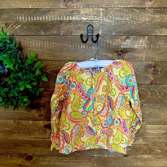 70s inspired girls boho floral paisley peasant blouse size 6 - Picture 3 of 9